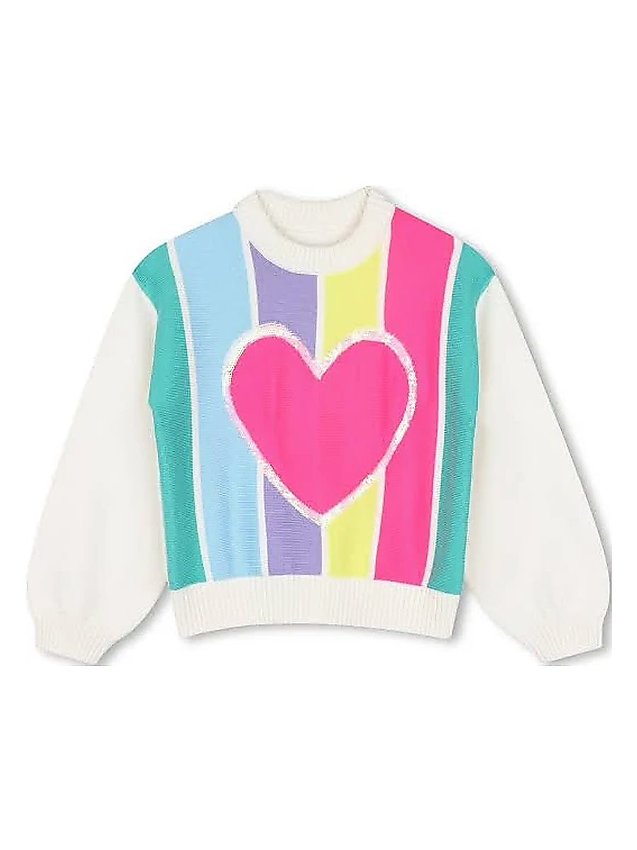 Maglione multicolor per bambina con cuore